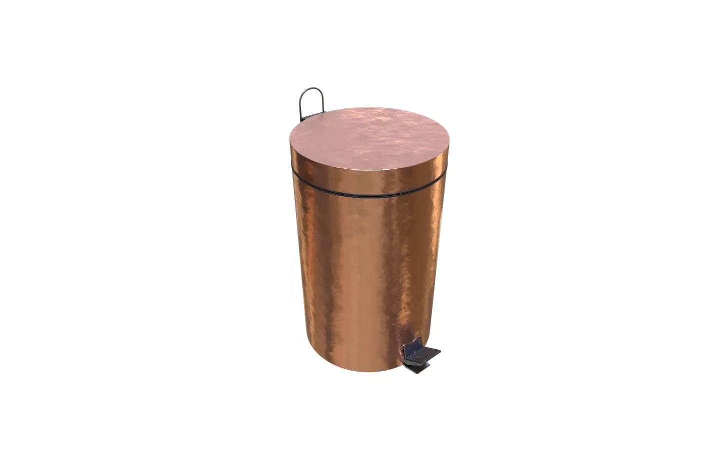 Modern bin trash Low-poly 3D model_0
