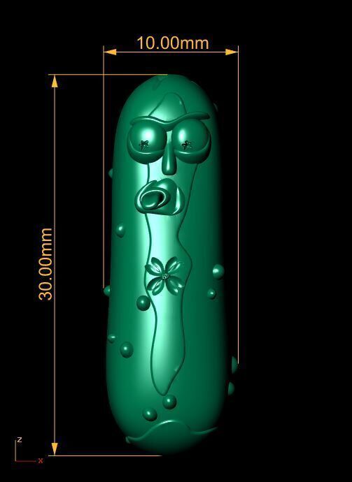 3D Angry Pickle Character  3D print model_3