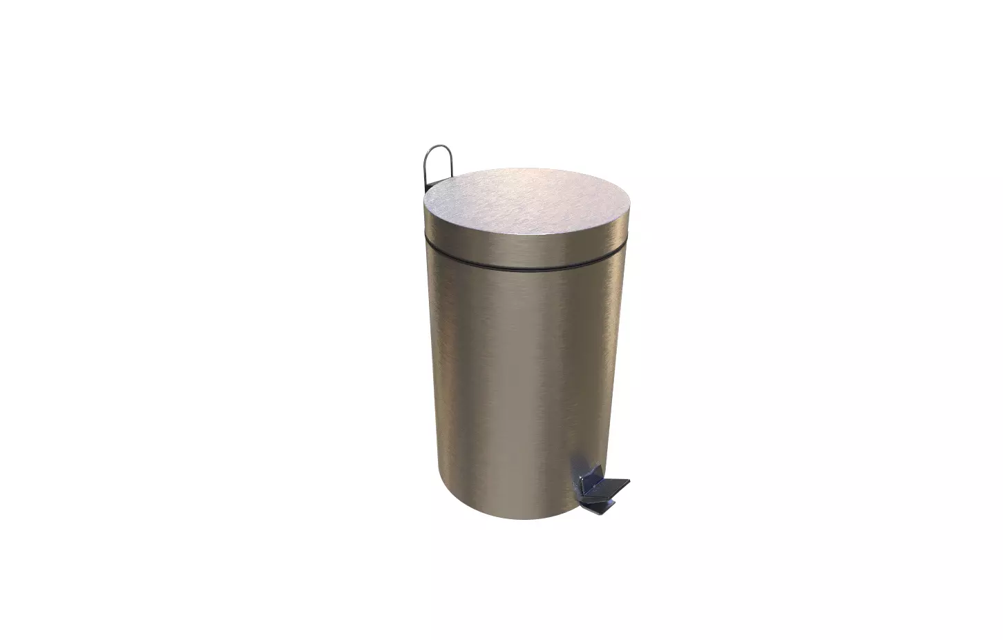 Modern bin trash Low-poly 3D model_0