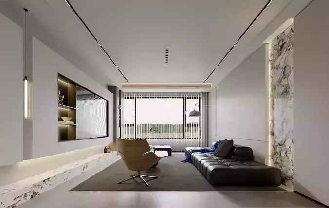 modern living room and dining room interior scenes 43