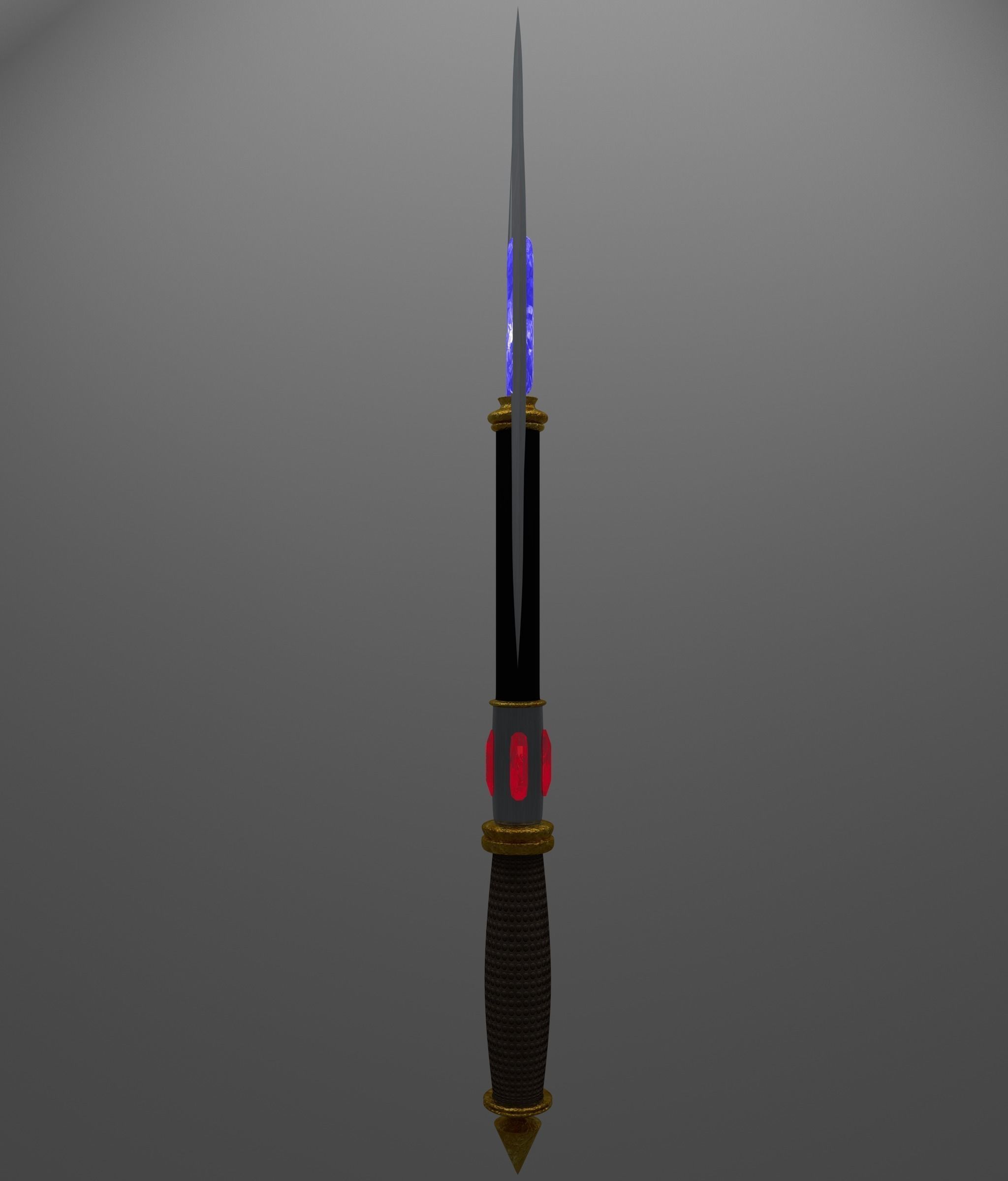 Fantasy Battle Axe Low-poly 3D model_4