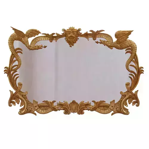 Palm Leaf Carving Giltwood Mirror  Late 18th  Early 19th Century 3D model
