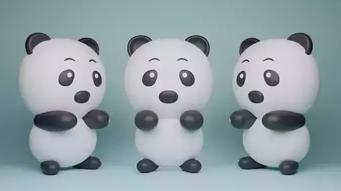Cute Stylized Panda 3D Model 