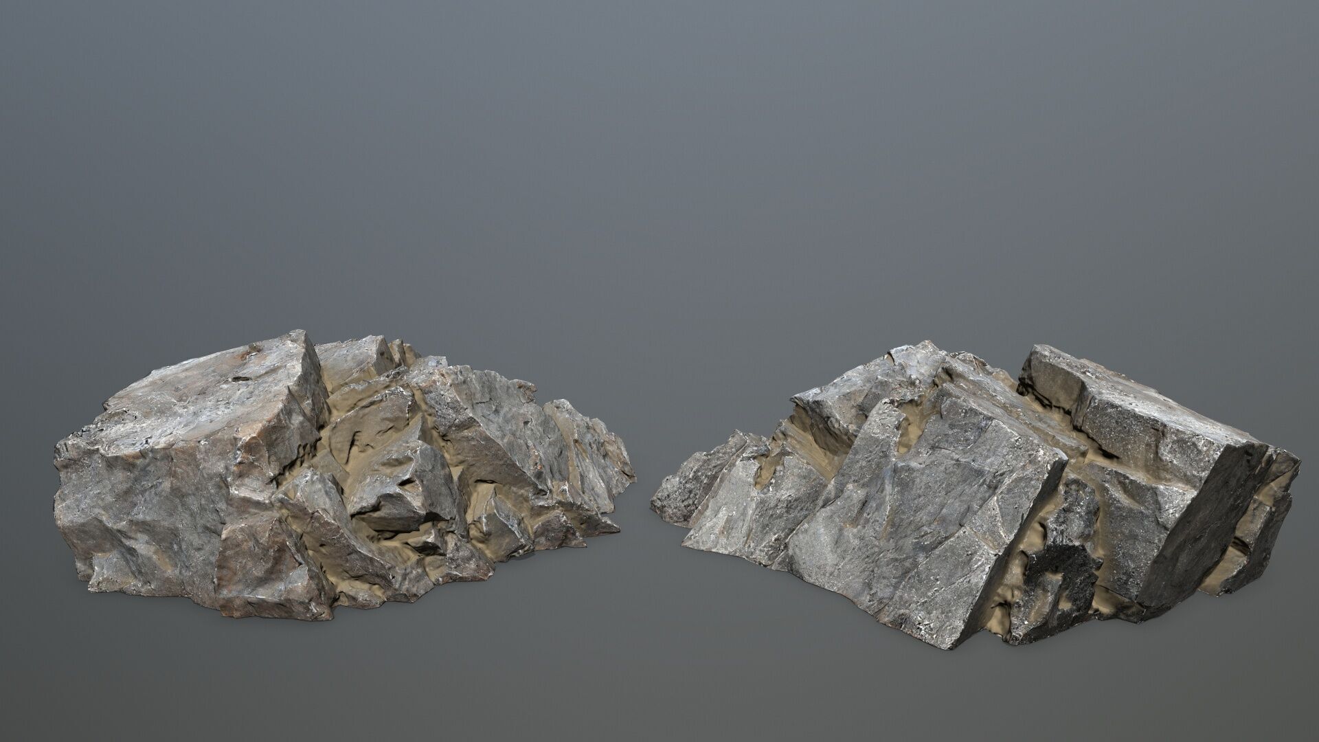 Rock Set Low-poly 3D model_10