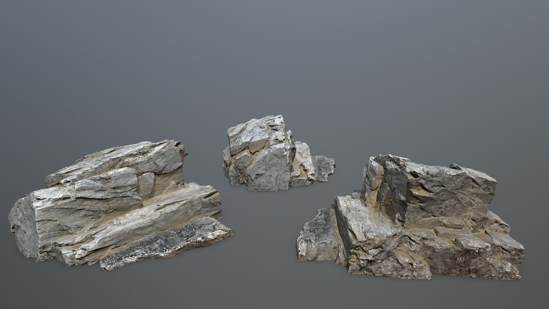 Rock Set Low-poly 3D model_13