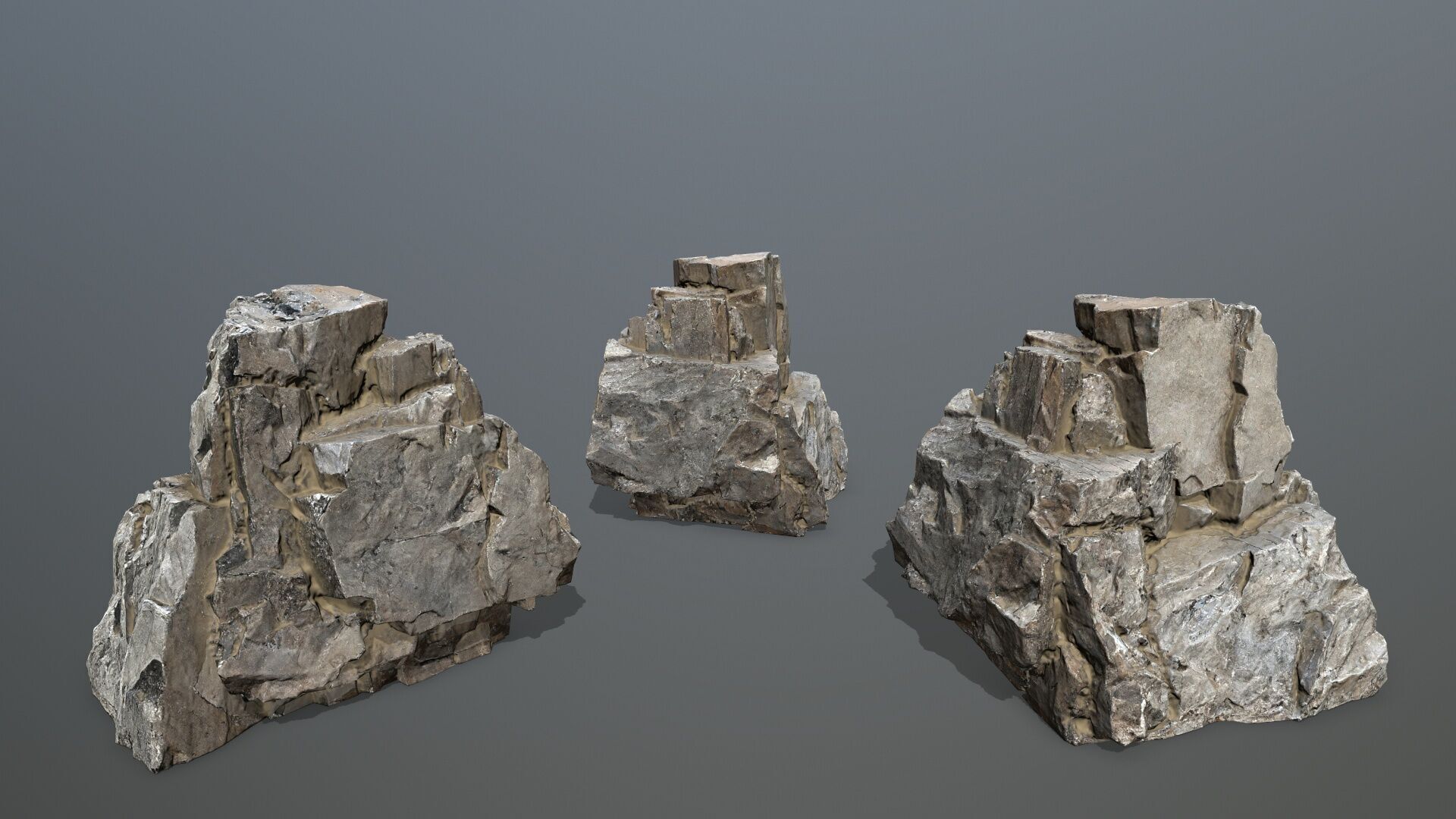 Rock Set Low-poly 3D model_12