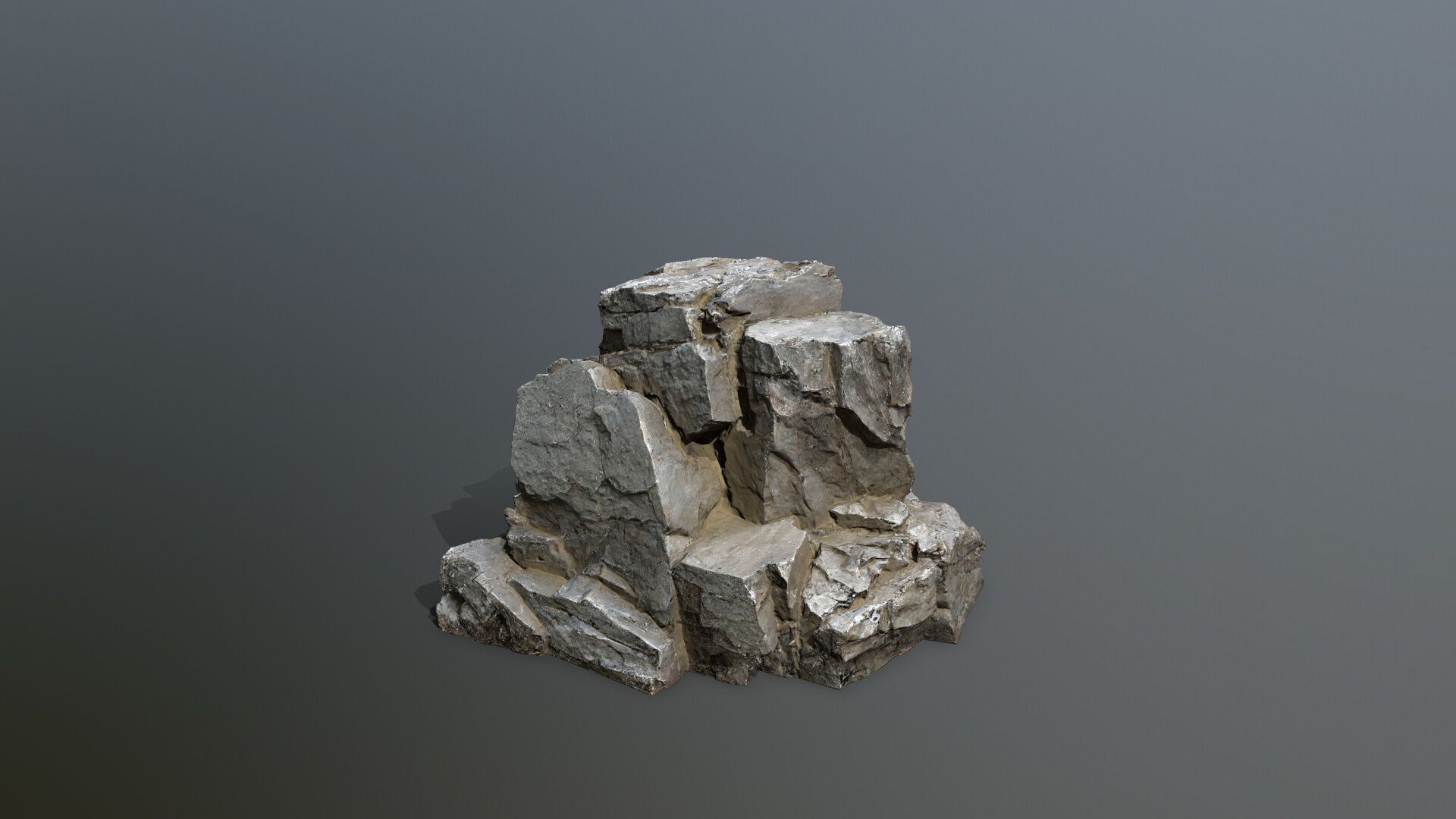 Rock Set Low-poly 3D model_3