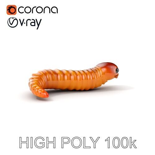Curved Worm Model Pack Detailed and Realistic D Model Collection Low-poly 3D model