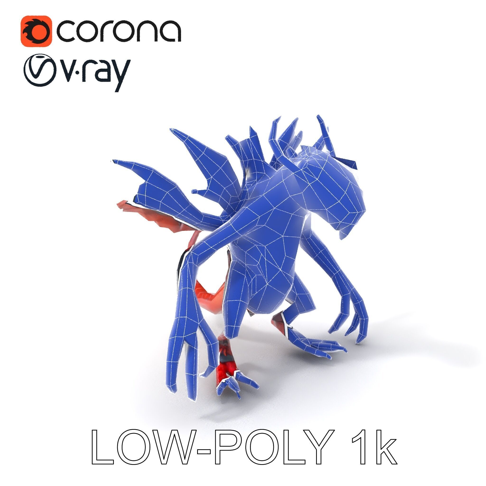 Fierce Dragon Creature Model Pack Low-poly 3D model_13