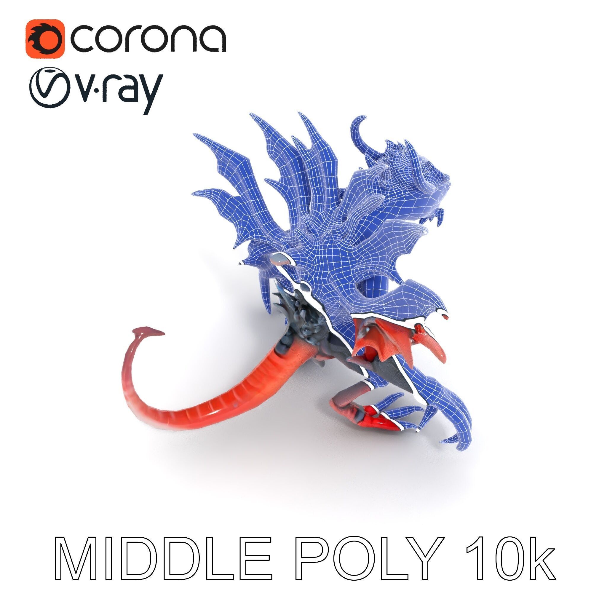 Fierce Dragon Creature Model Pack Low-poly 3D model_33