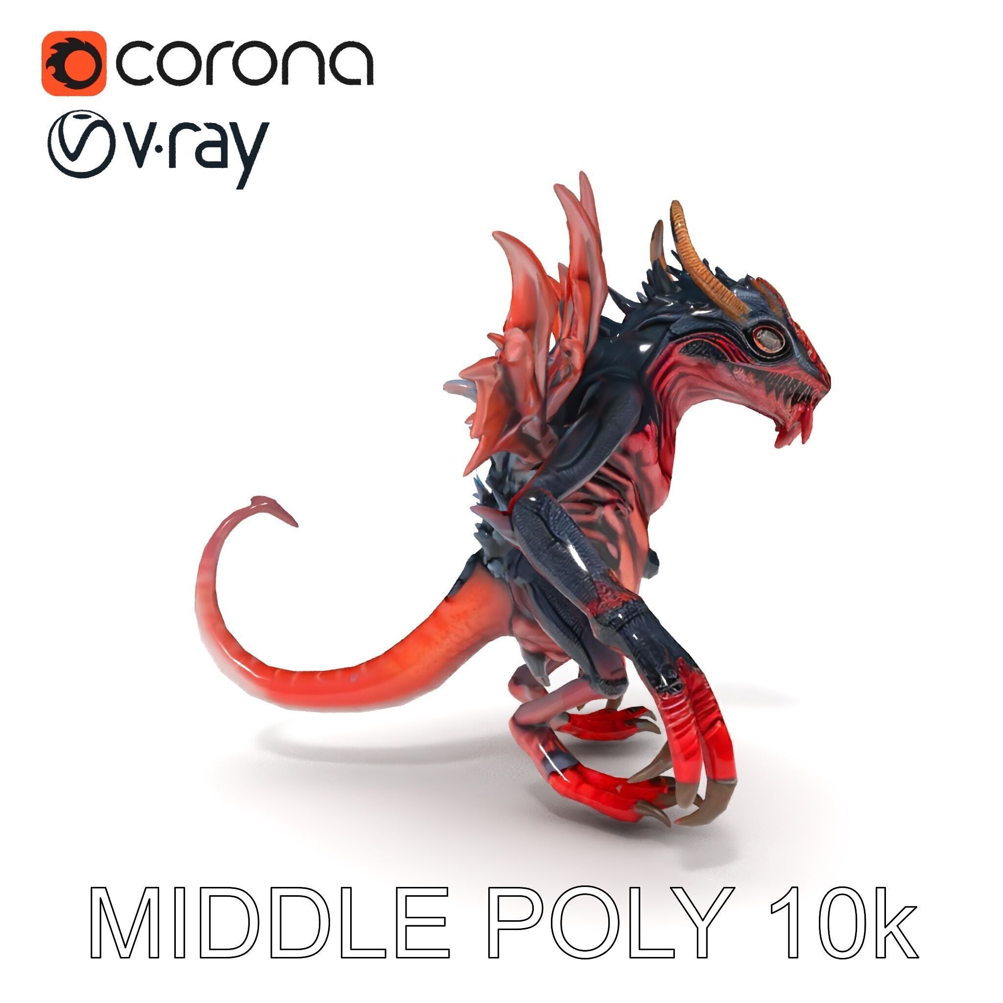 Fierce Dragon Creature Model Pack Low-poly 3D model_23
