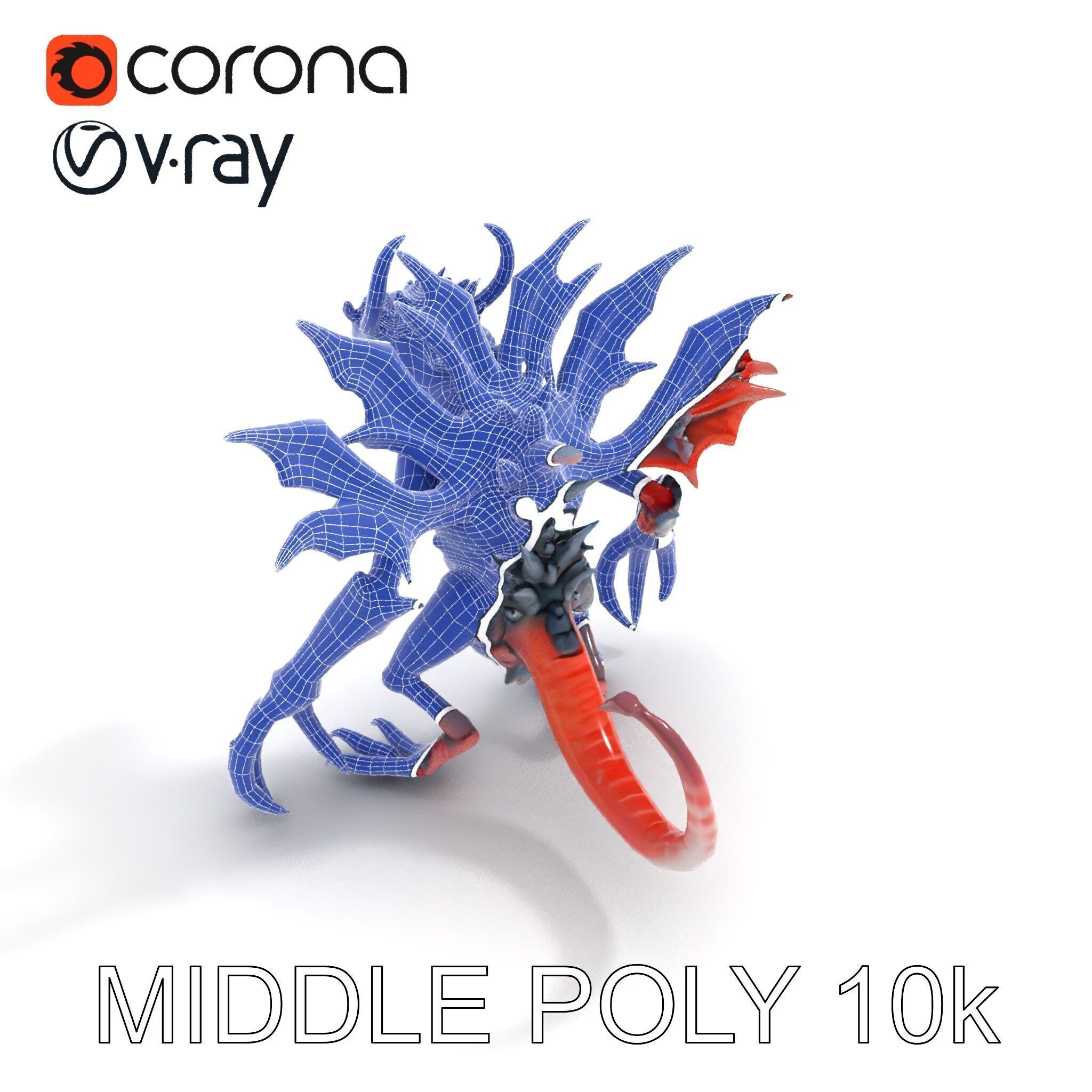 Fierce Dragon Creature Model Pack Low-poly 3D model_25