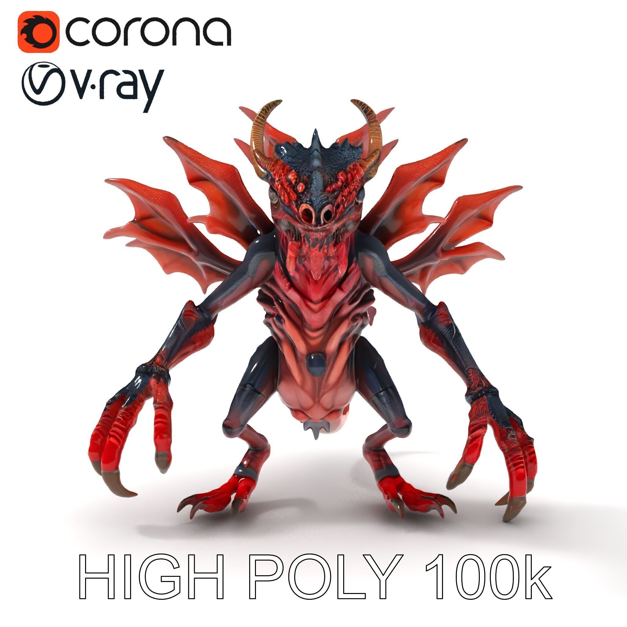 Fierce Dragon Creature Model Pack Low-poly 3D model_11