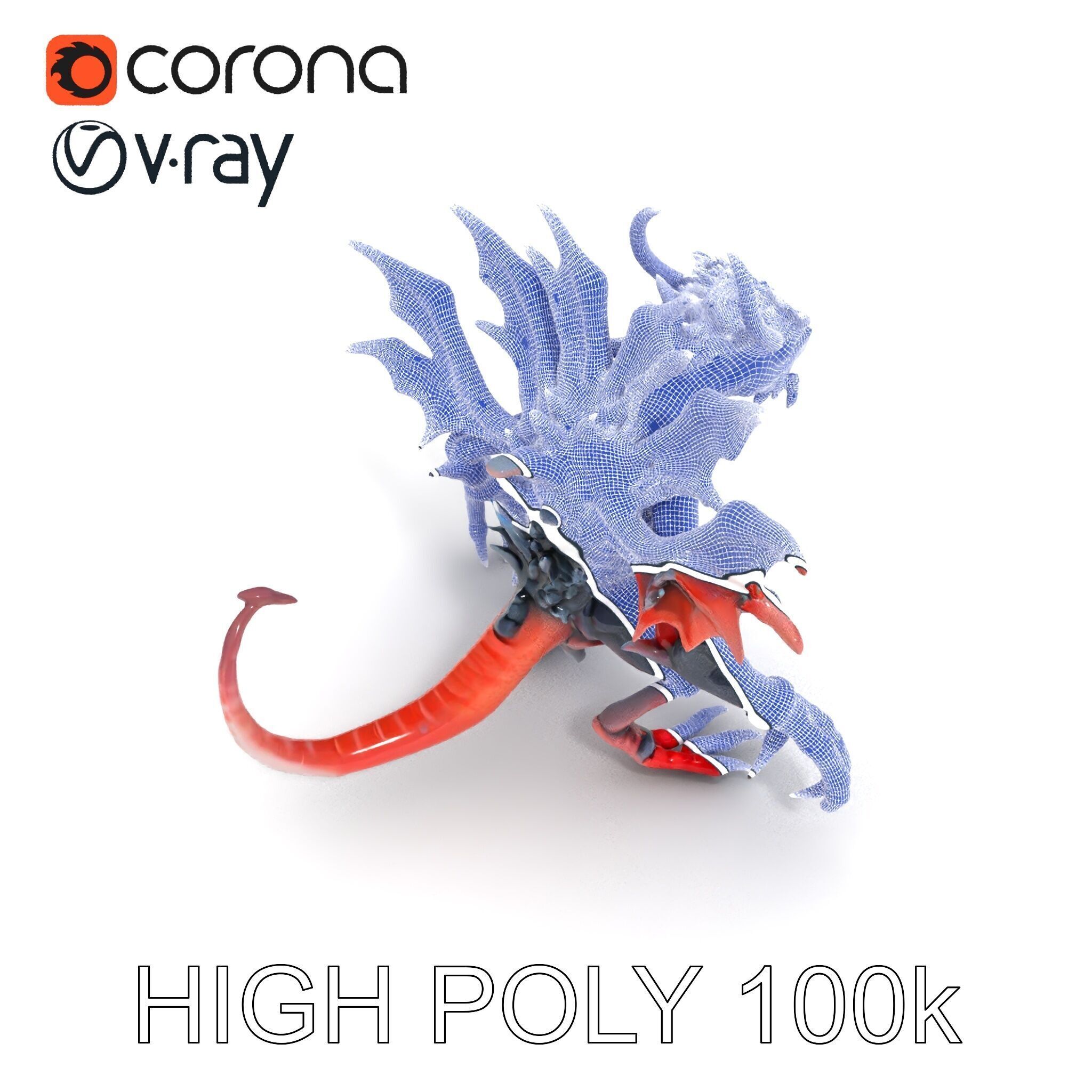 Fierce Dragon Creature Model Pack Low-poly 3D model_8