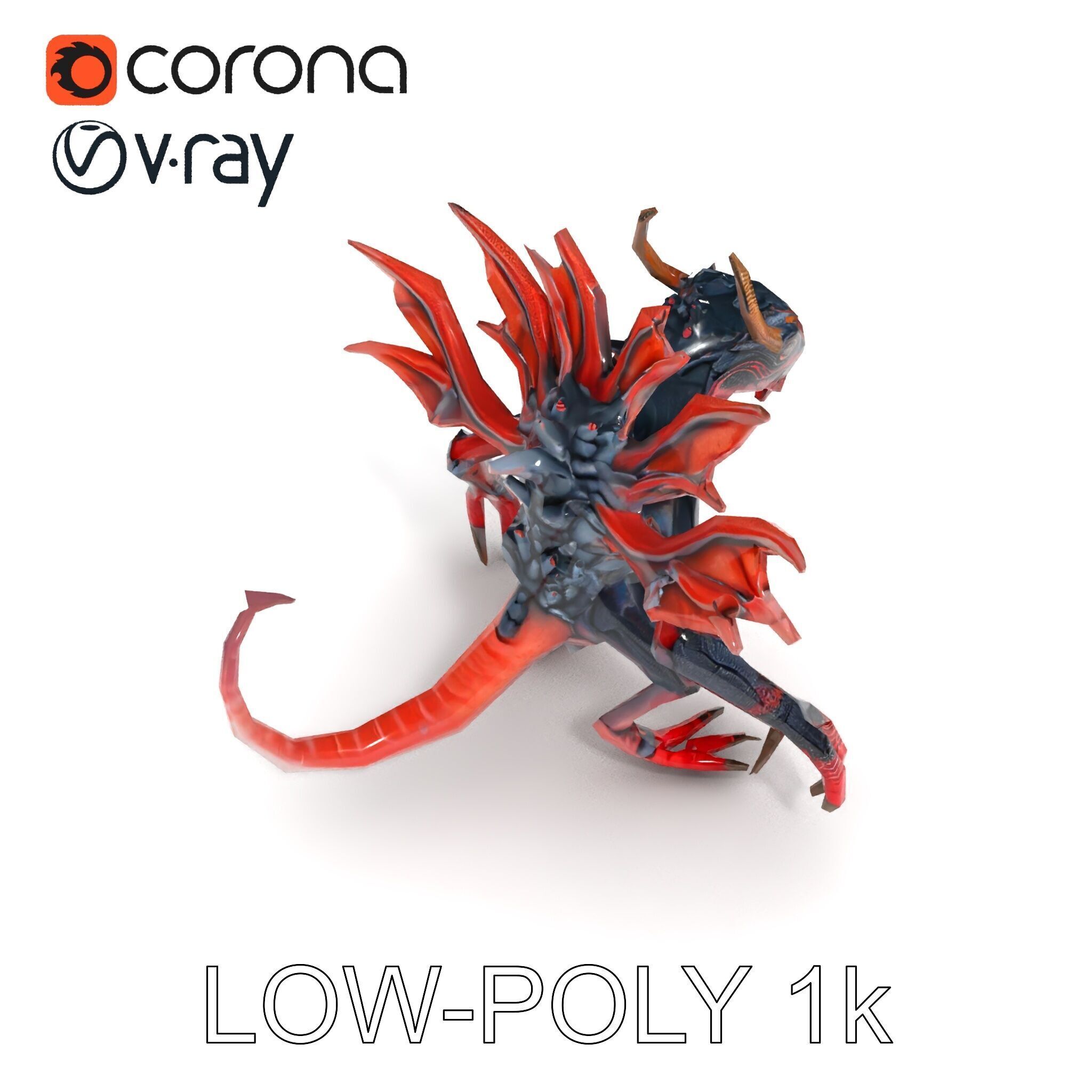 Fierce Dragon Creature Model Pack Low-poly 3D model_24