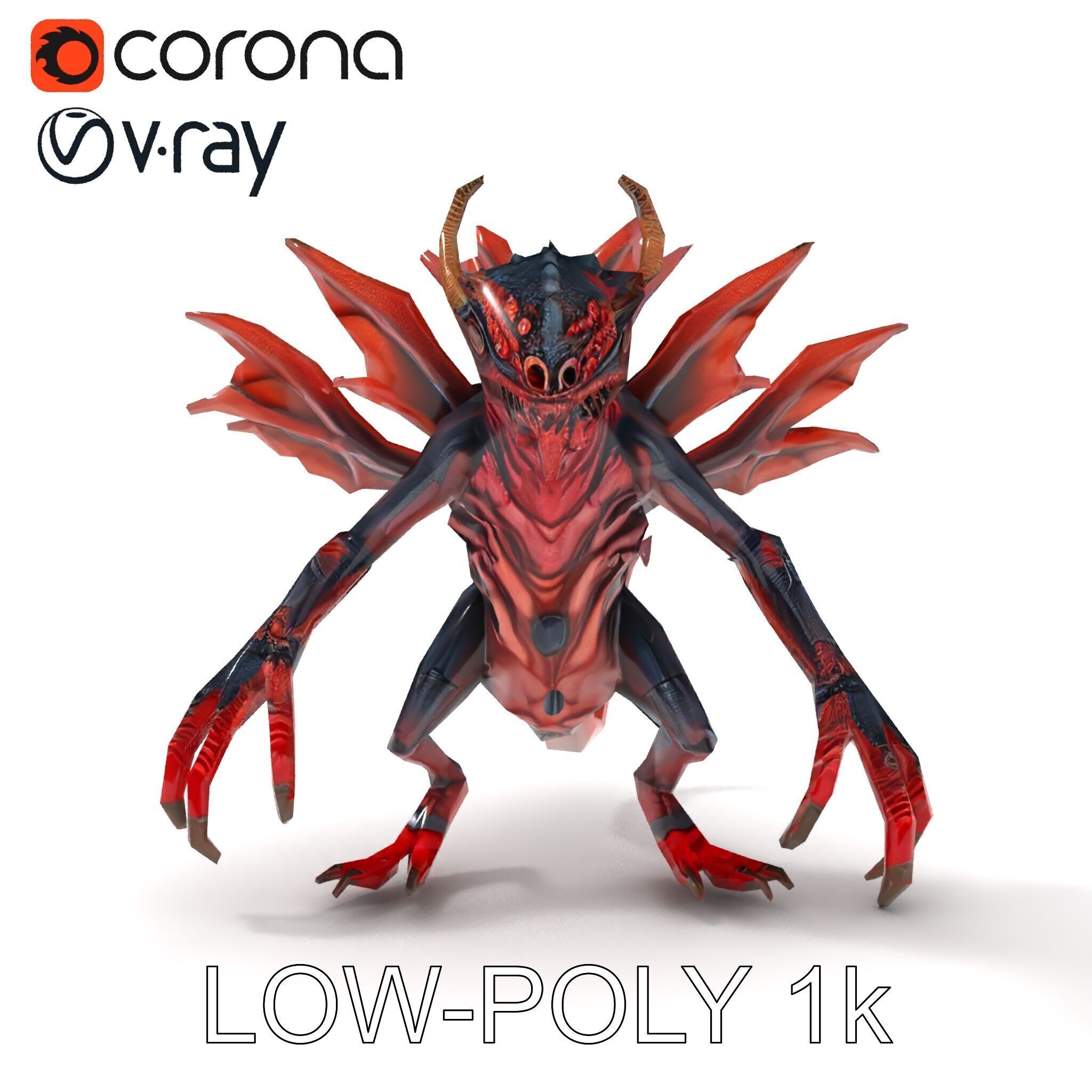 Fierce Dragon Creature Model Pack Low-poly 3D model_22