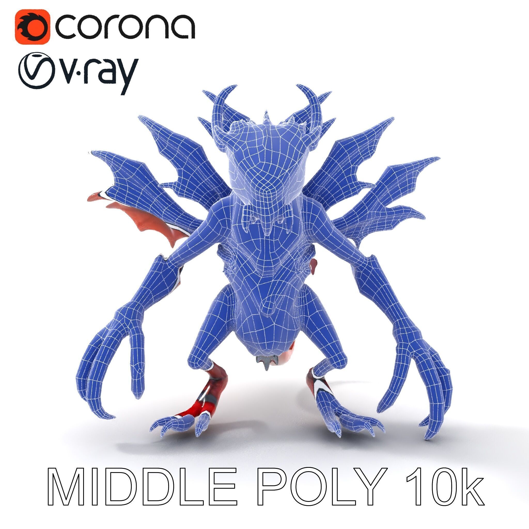 Fierce Dragon Creature Model Pack Low-poly 3D model_18