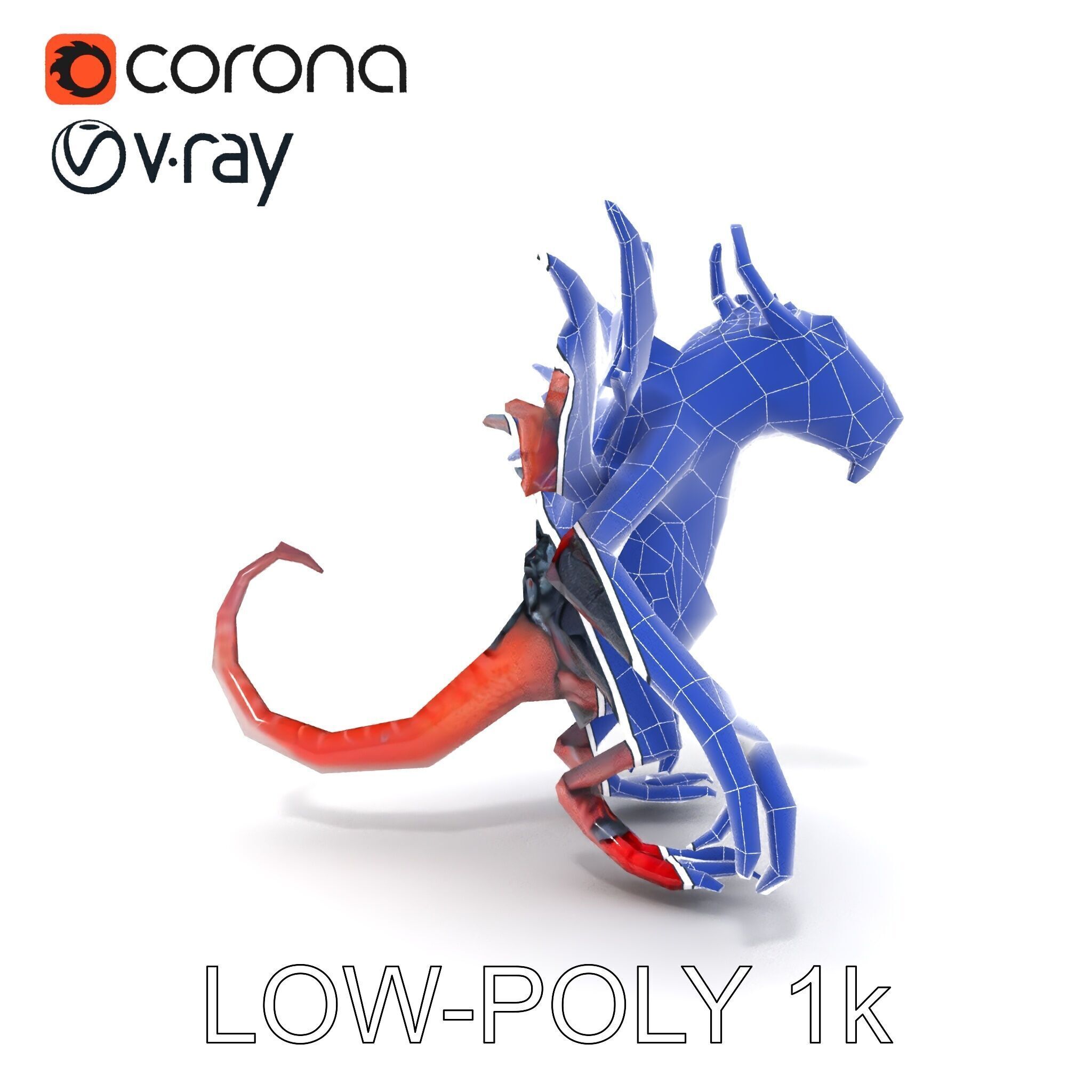 Fierce Dragon Creature Model Pack Low-poly 3D model_29