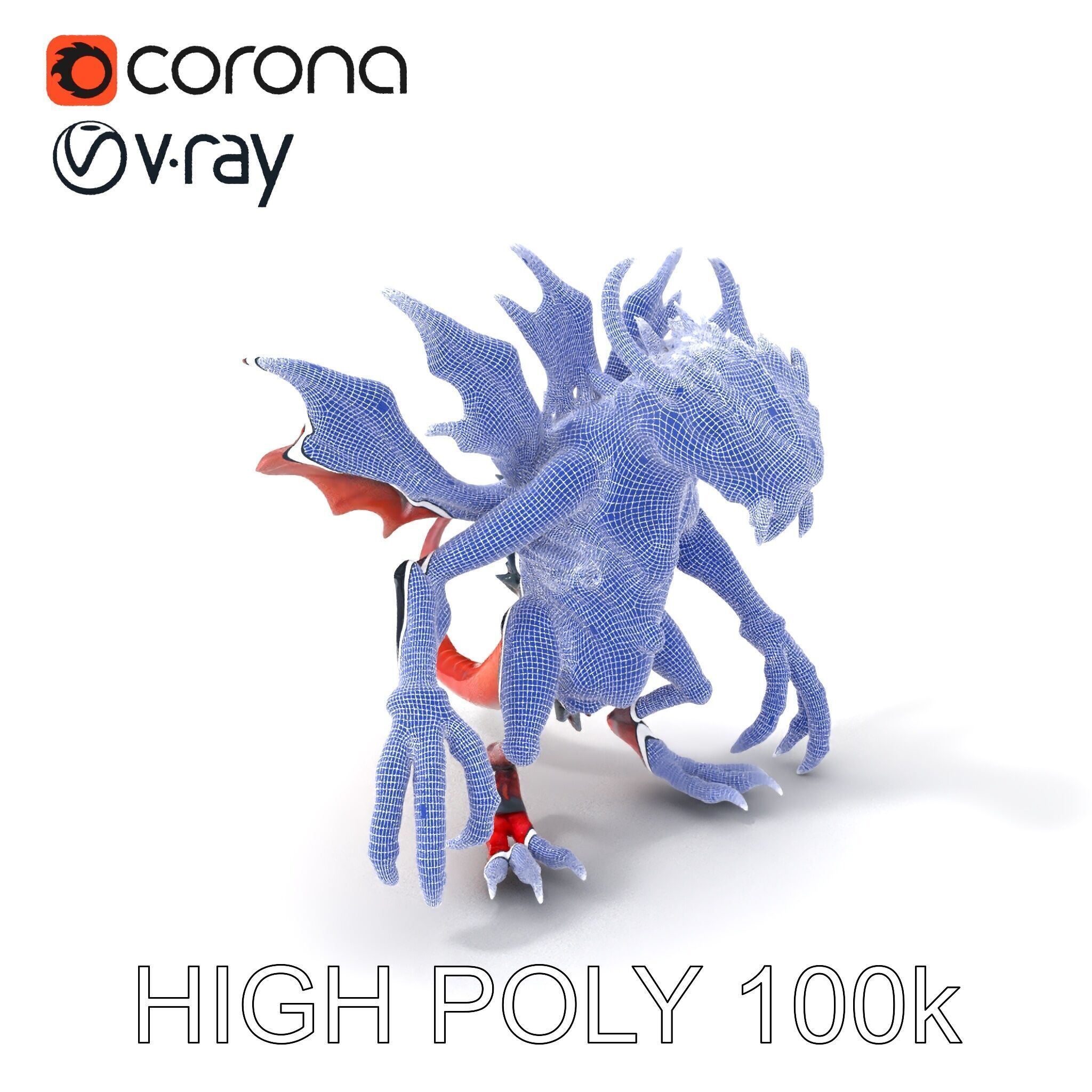 Fierce Dragon Creature Model Pack Low-poly 3D model_4