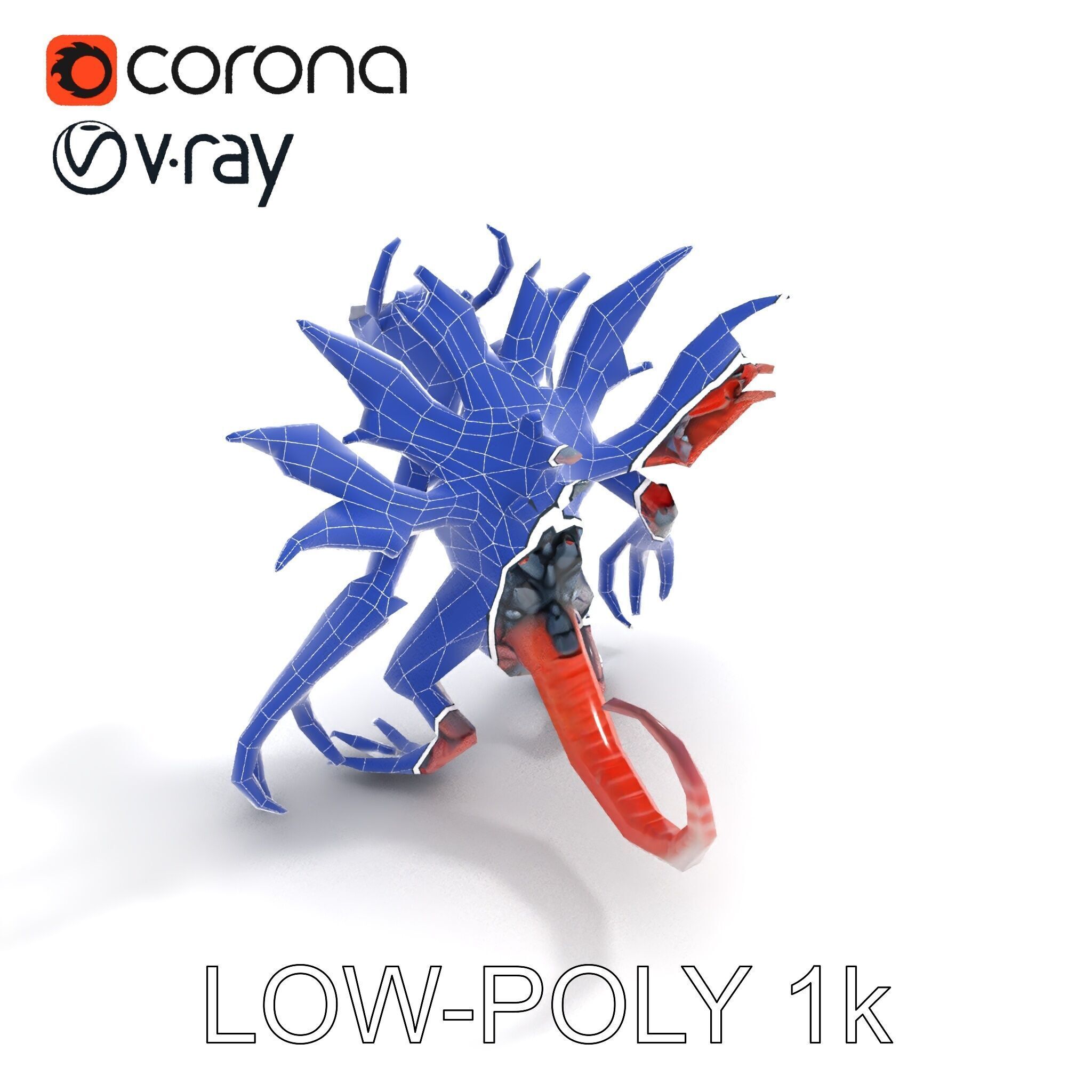 Fierce Dragon Creature Model Pack Low-poly 3D model_16