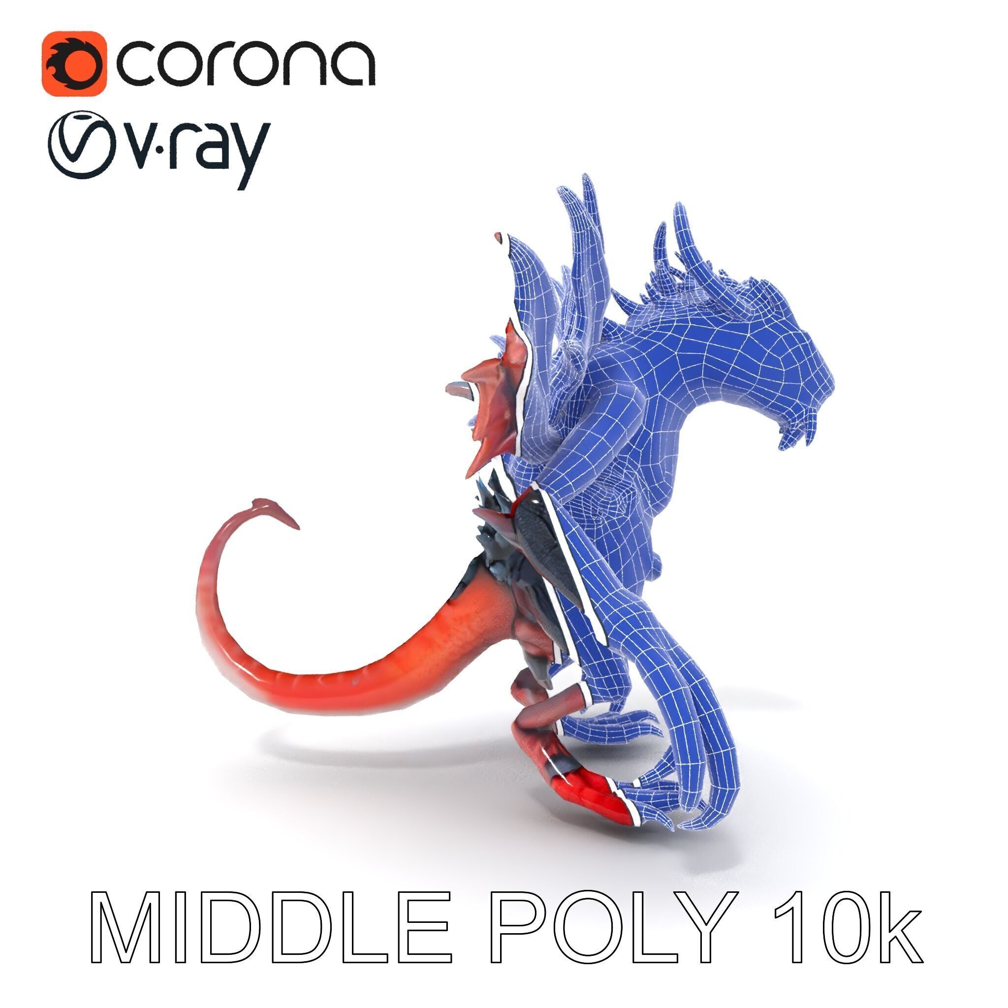 Fierce Dragon Creature Model Pack Low-poly 3D model_31