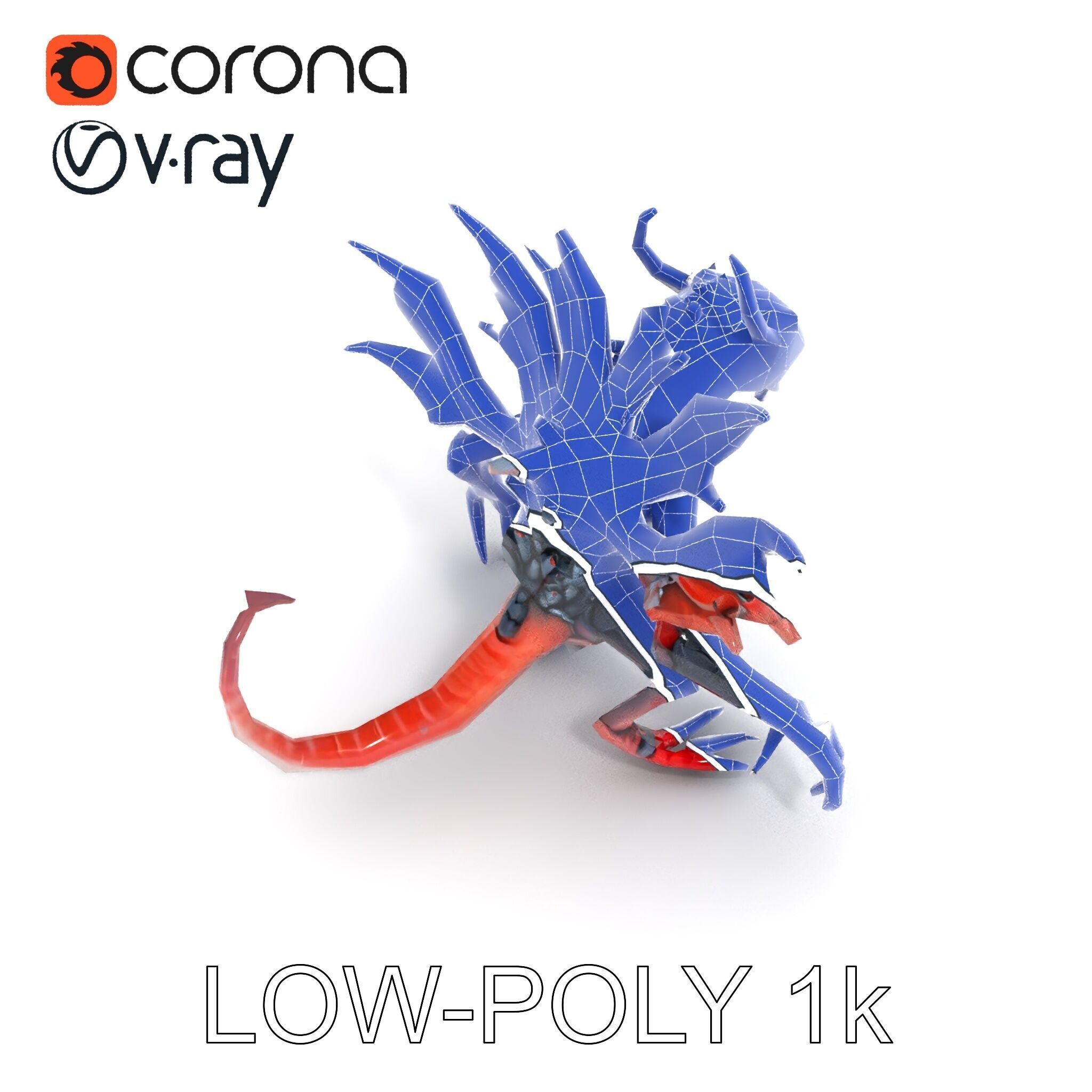Fierce Dragon Creature Model Pack Low-poly 3D model_32