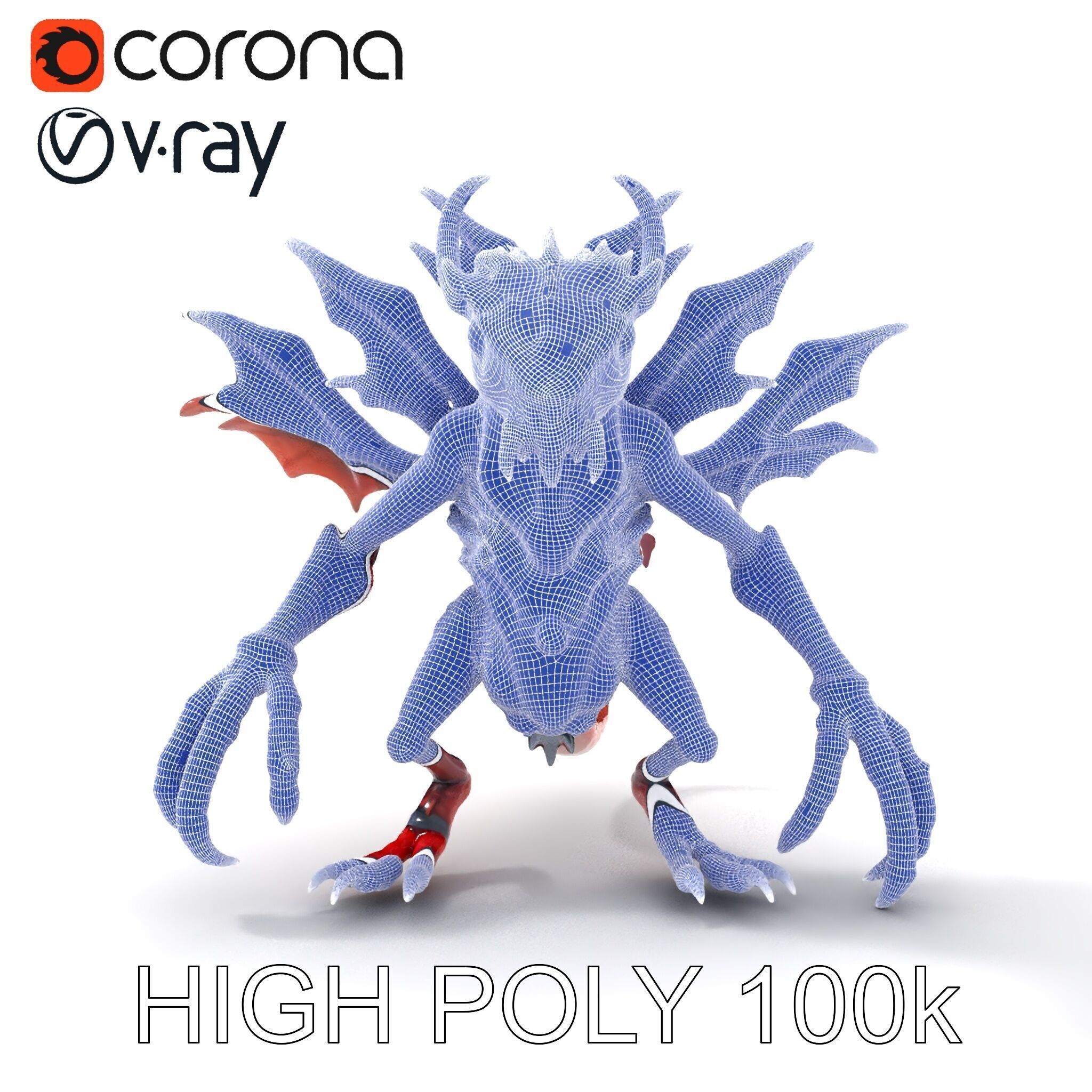 Fierce Dragon Creature Model Pack Low-poly 3D model_27