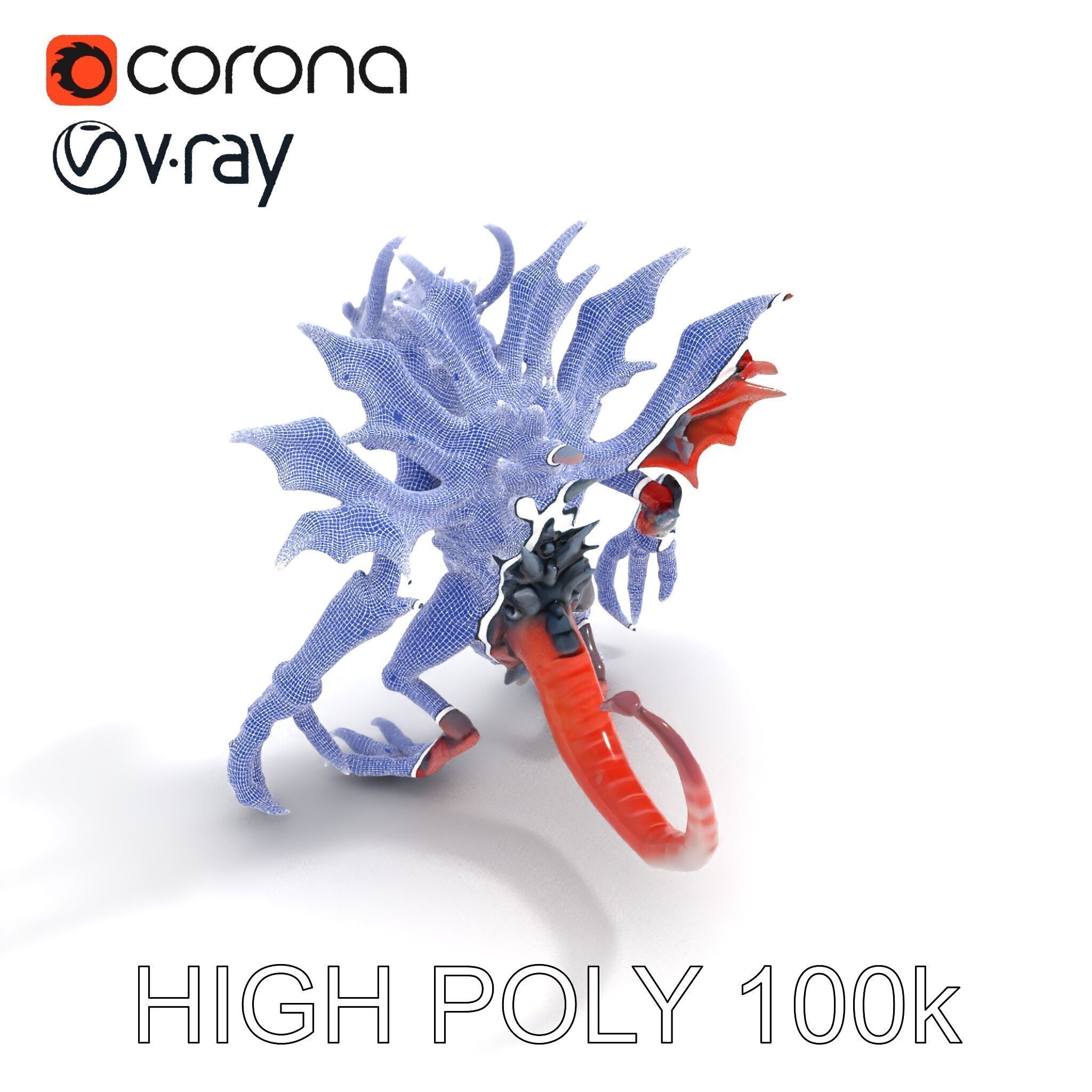 Fierce Dragon Creature Model Pack Low-poly 3D model_30