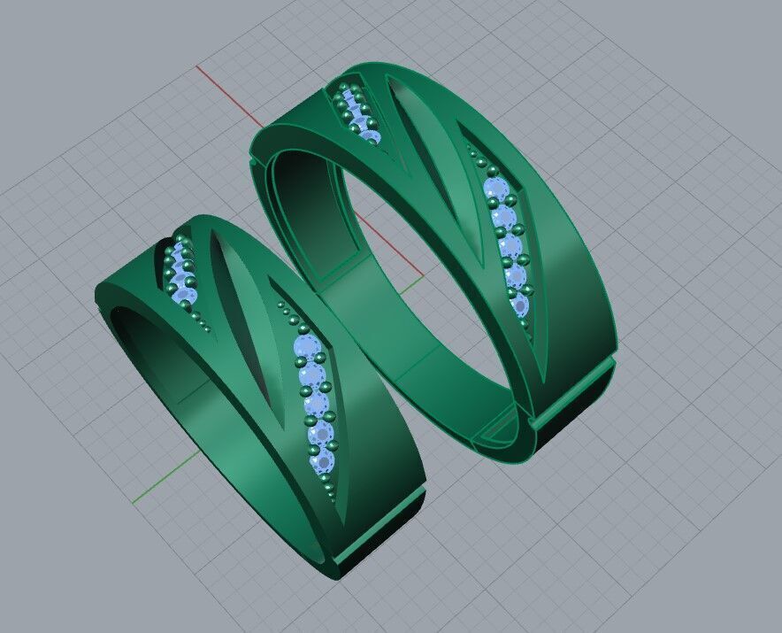 Wedding Ring Set 3D print model_3