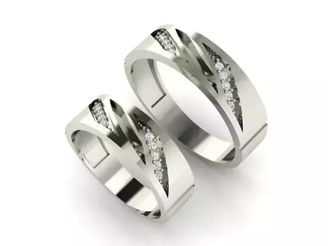 Wedding Ring Set 3D print model