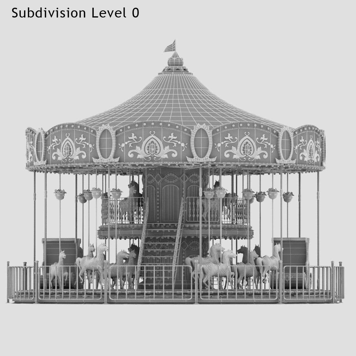 Carousel 02  Carrousel Elements architecture ride amusem 3D model_25