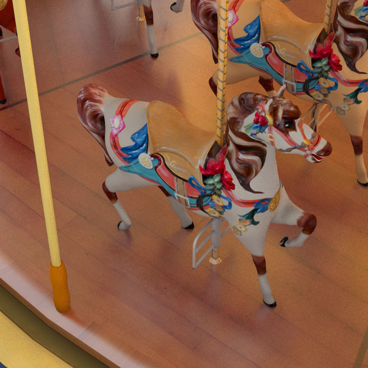 Carousel 02  Carrousel Elements architecture ride amusem 3D model_9