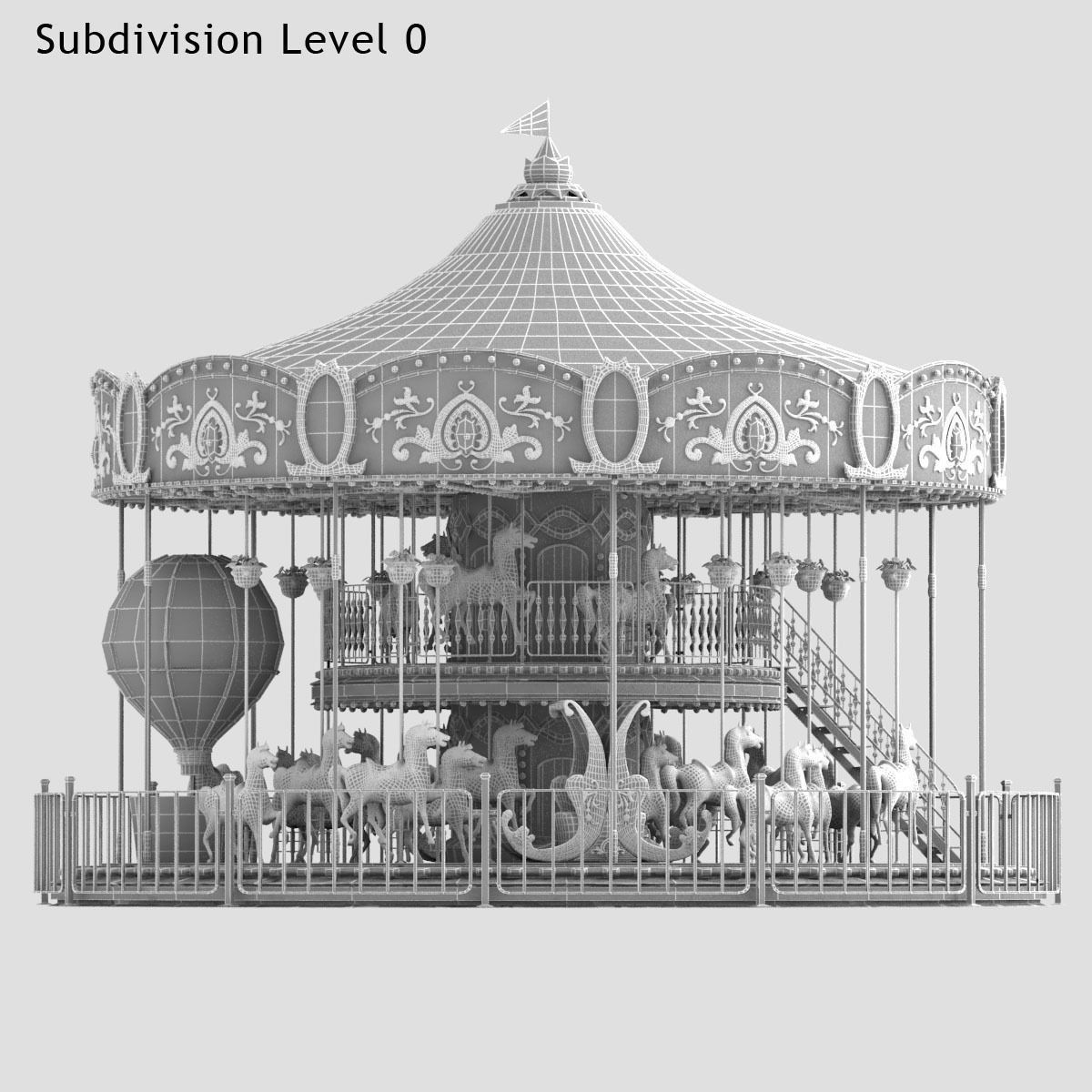 Carousel 02  Carrousel Elements architecture ride amusem 3D model_26