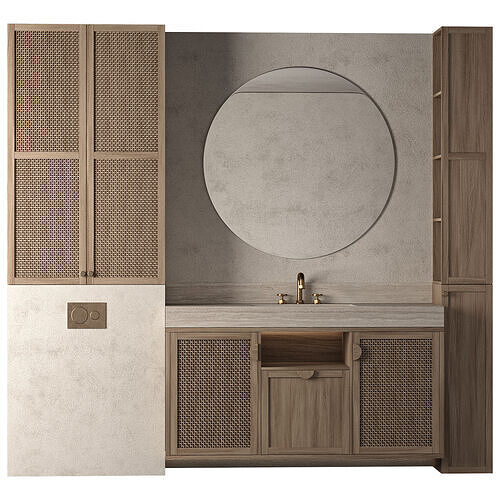 Bathroom Furniture 26 Japandi 3D model