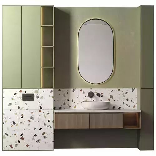 Bathroom Furniture 27 Modern green 3D model