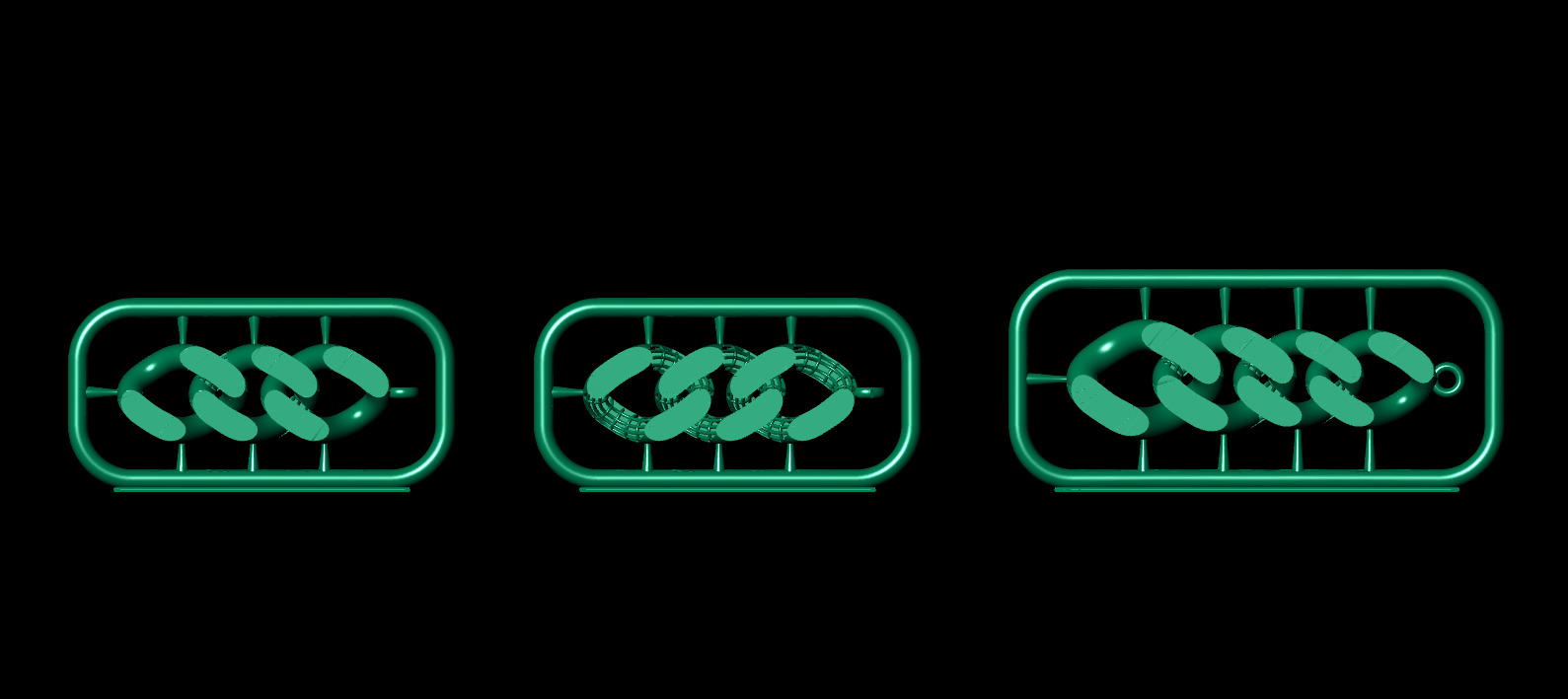 Cuban Link Chain Pendant - Earrings 3D print model_9