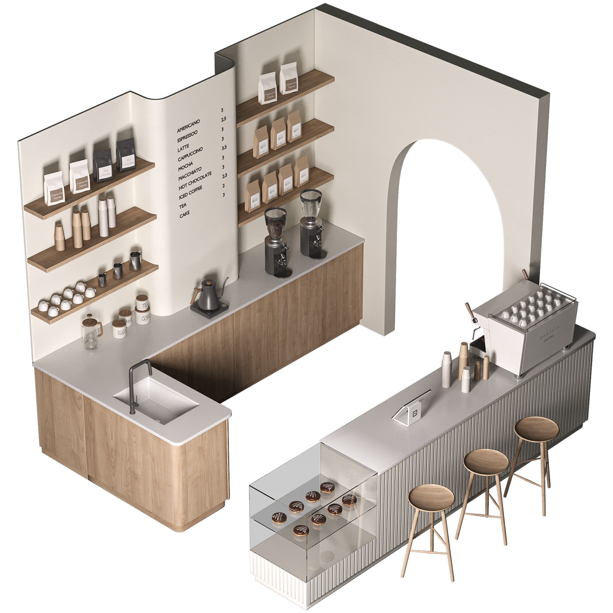 Coffee shop 01 Modern Minimalist 3D model_10