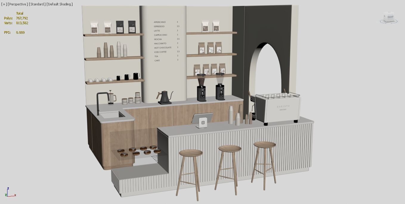 Coffee shop 01 Modern Minimalist 3D model_14