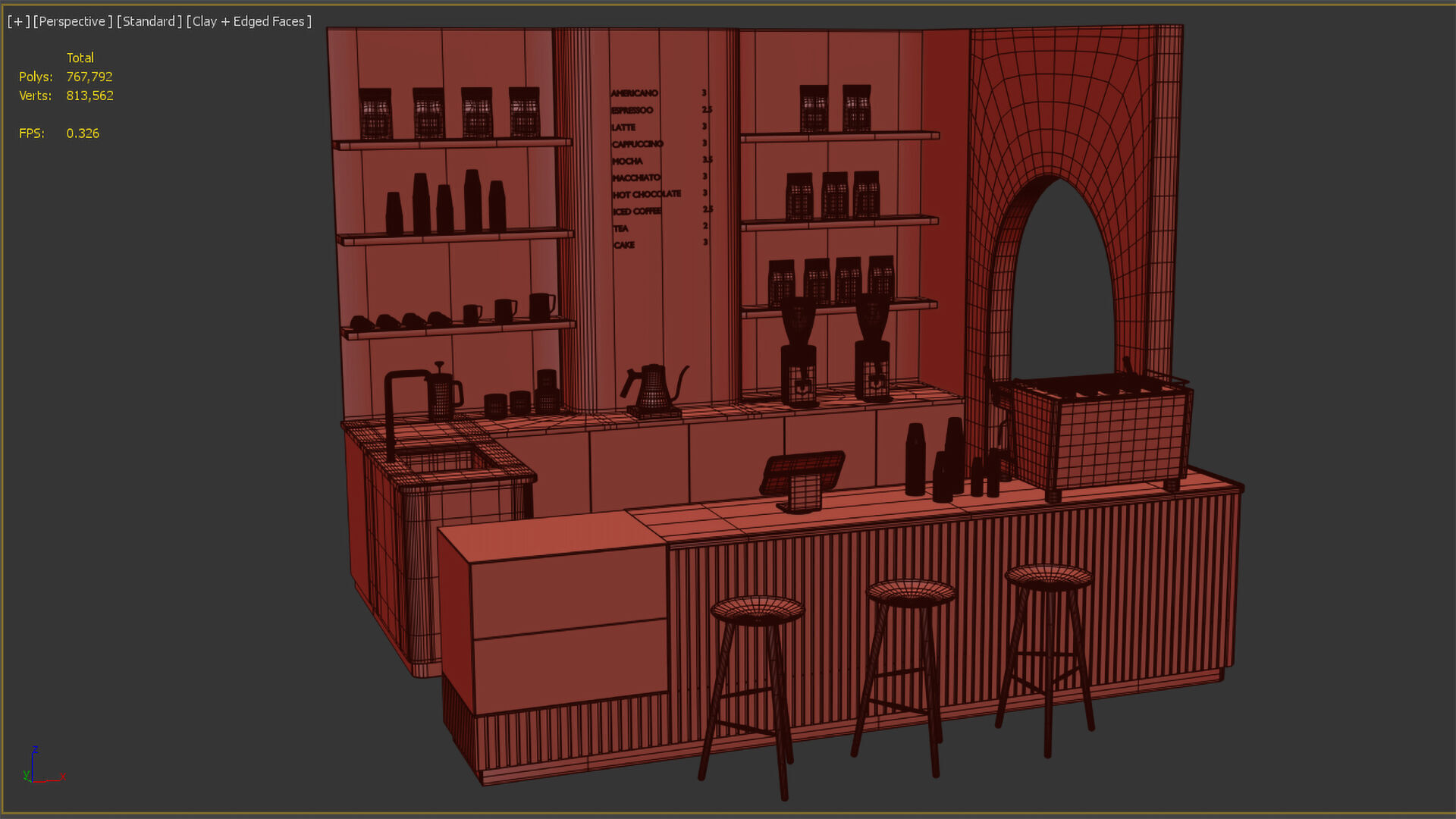 Coffee shop 01 Modern Minimalist 3D model_12