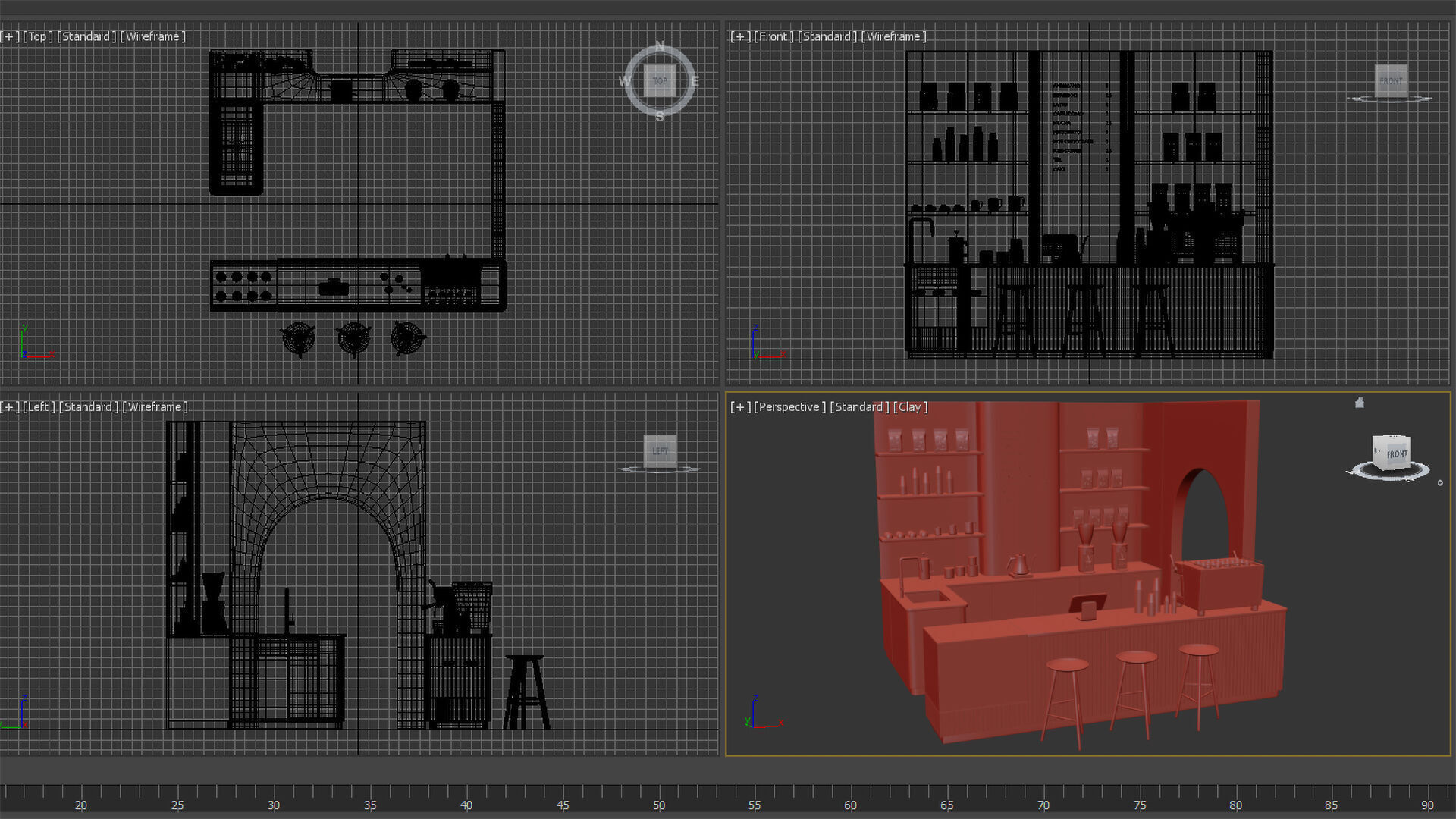 Coffee shop 01 Modern Minimalist 3D model_13