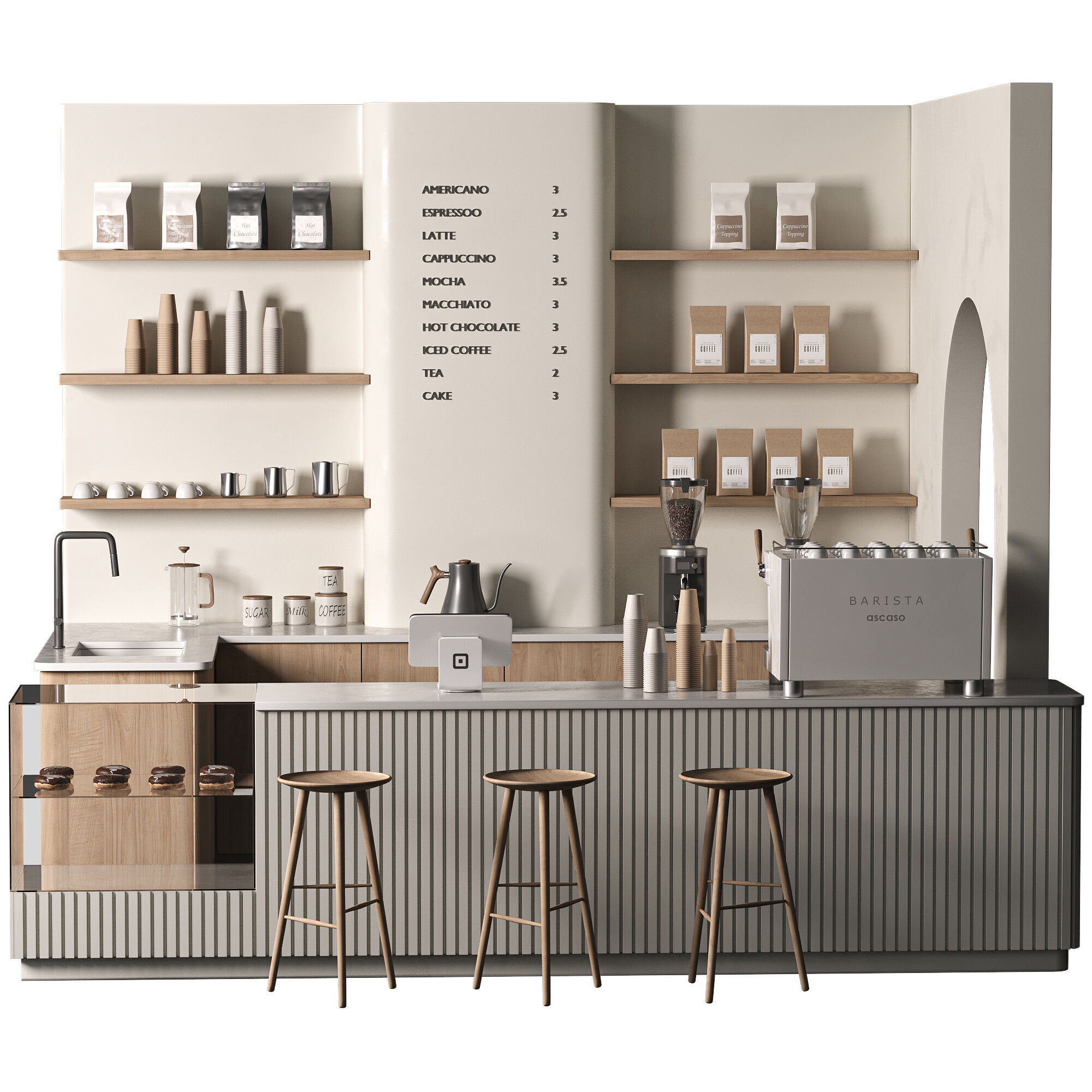 Coffee shop 01 Modern Minimalist 3D model_3