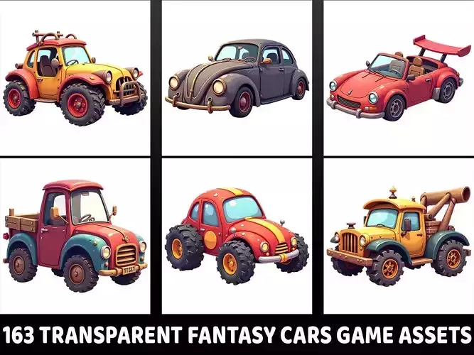 163 Transparent Fantasy Car Game Asset