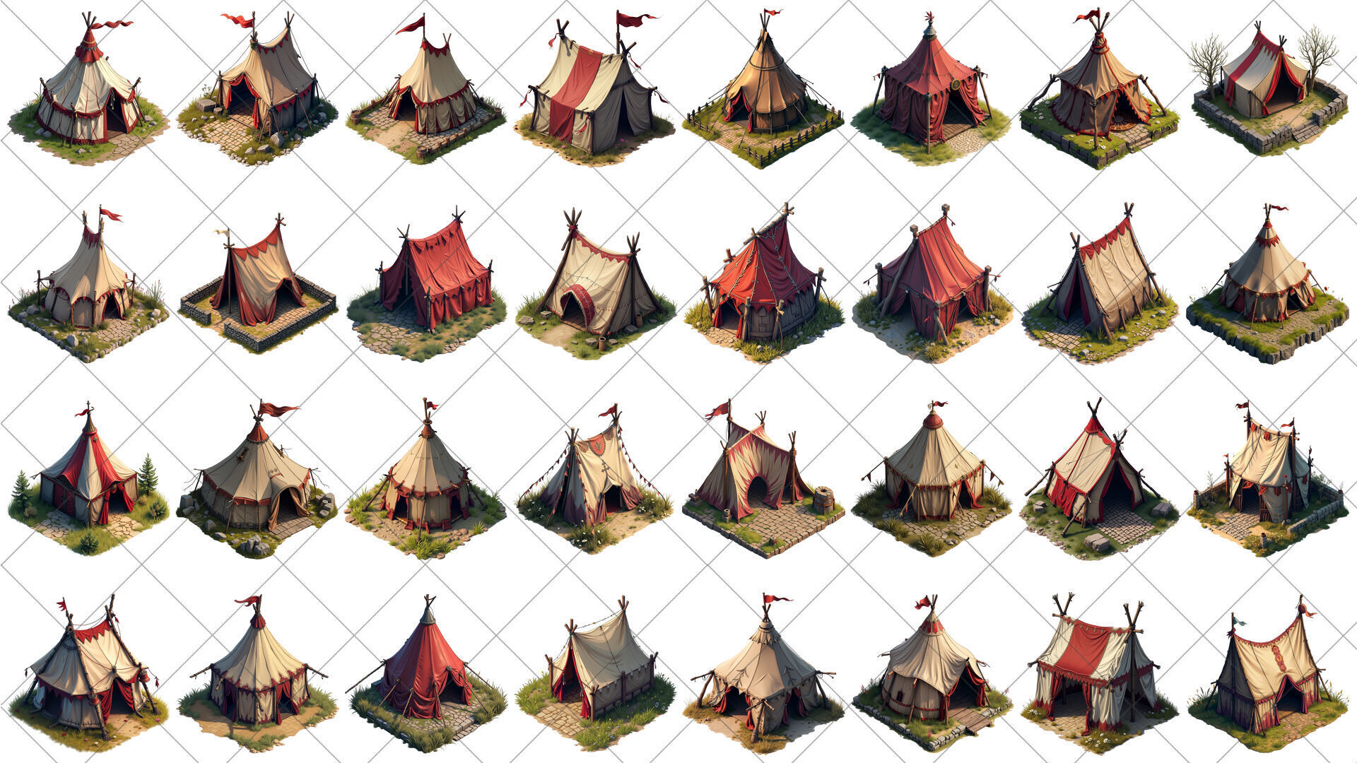 151 Transparent Medieval Tent House Game Assets Texture_4