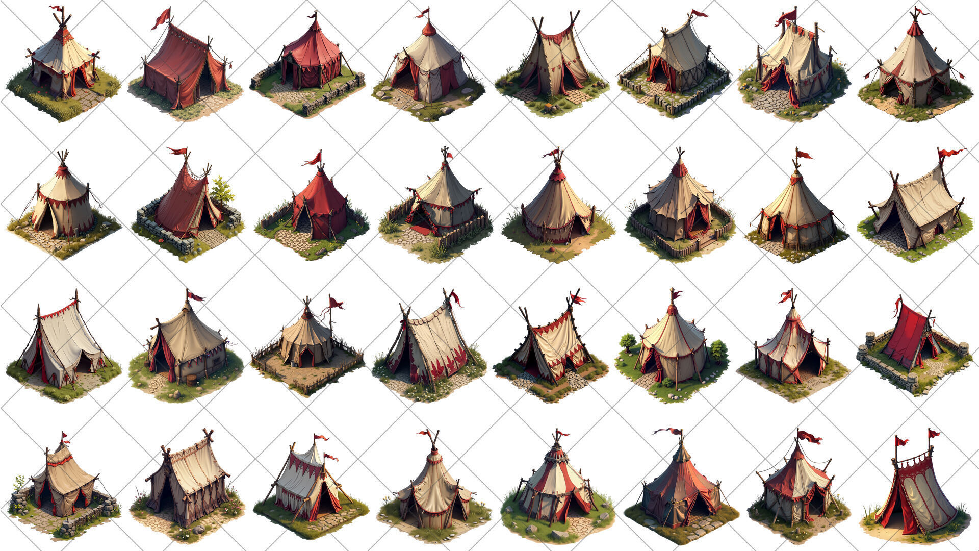 151 Transparent Medieval Tent House Game Assets Texture_2