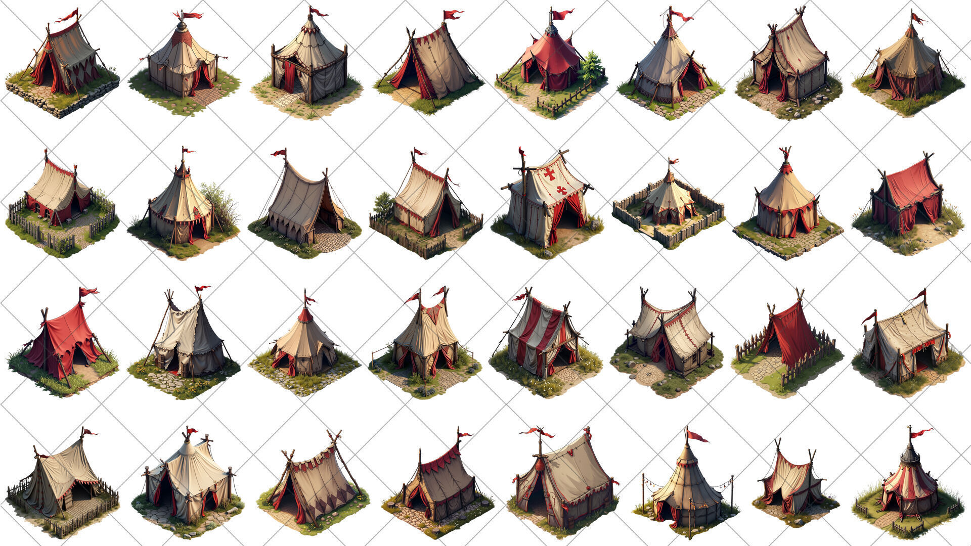 151 Transparent Medieval Tent House Game Assets Texture_1