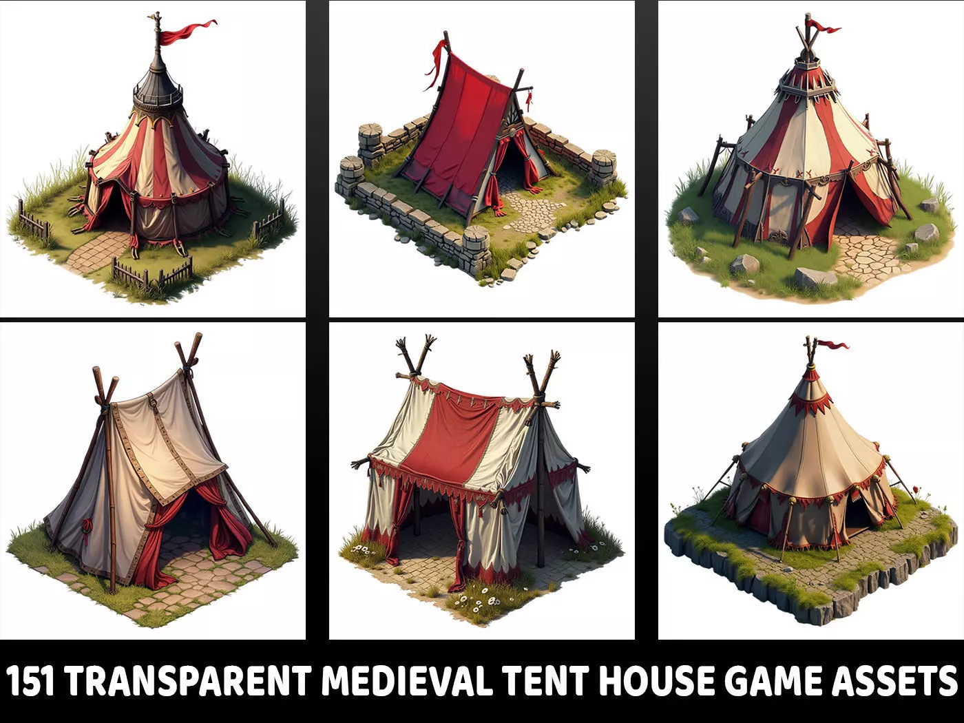 151 Transparent Medieval Tent House Game Assets Texture_0