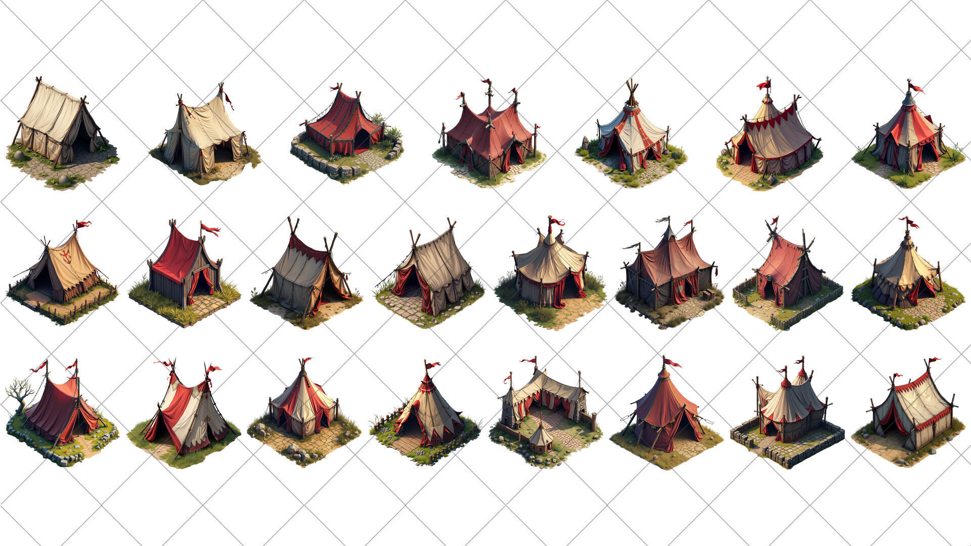 151 Transparent Medieval Tent House Game Assets Texture_5