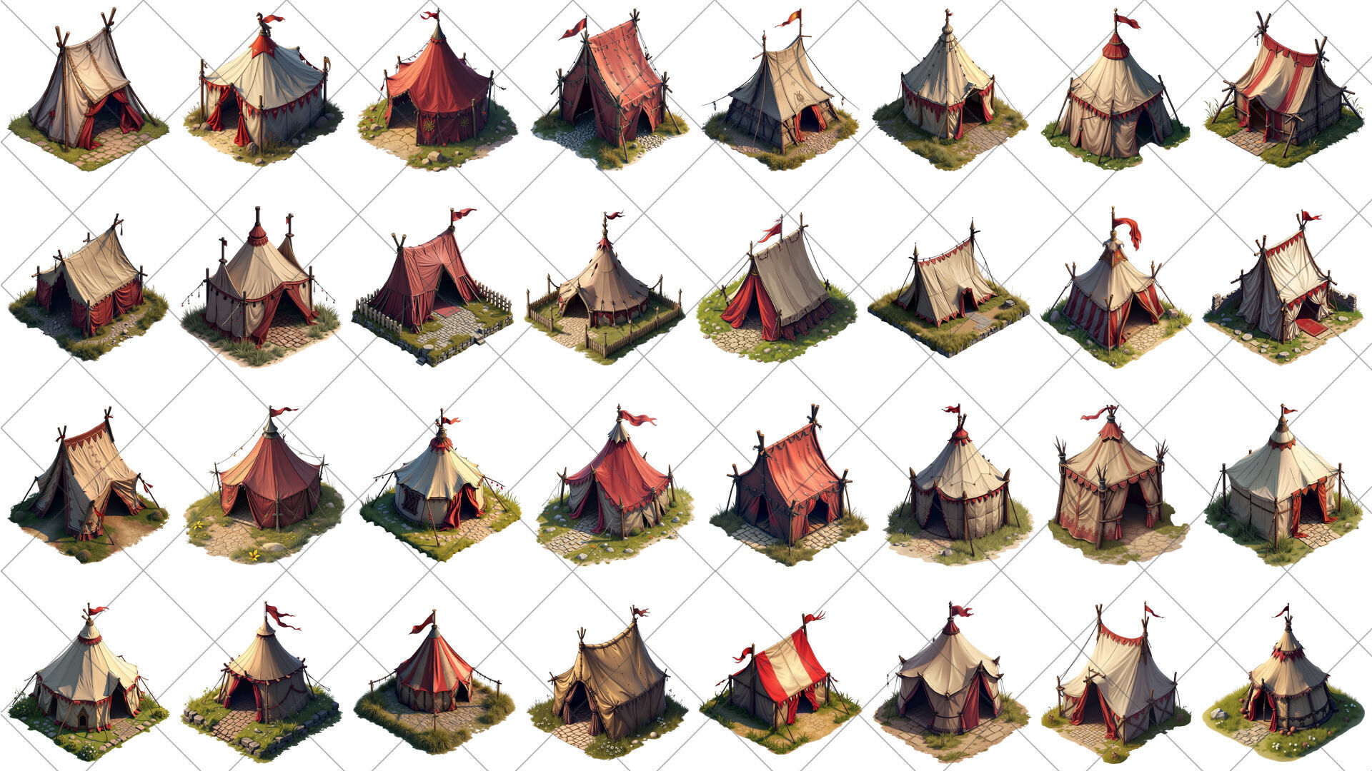 151 Transparent Medieval Tent House Game Assets Texture_3