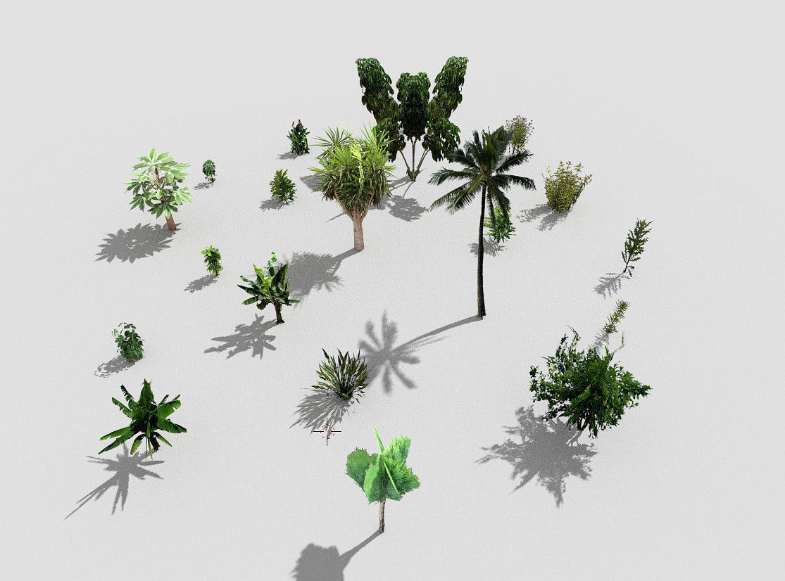low poly plants collection and trees 3D model_6