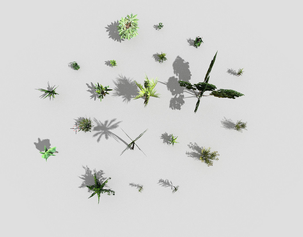 low poly plants collection and trees 3D model_2